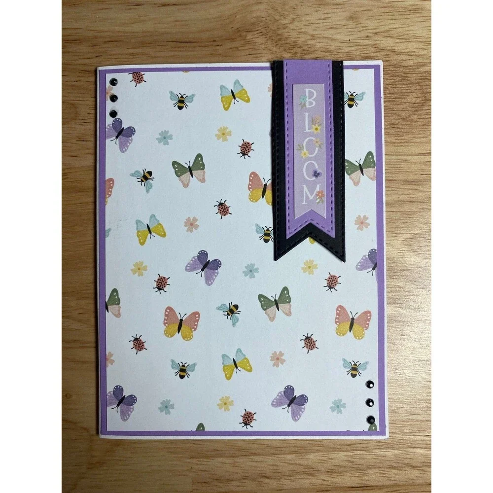 Handmade Spring Greeting Card A2 Floral Card Blank Inside w/ Envelope